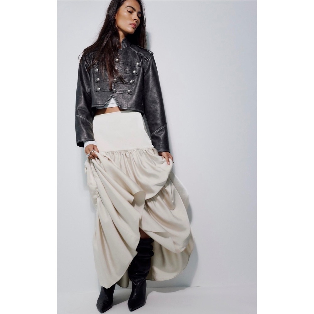 Free People Juliette Satin fairy indie Maxi Skirt NWOT